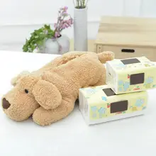 Автомобильная коробка для салфеток, мультяшная плюшевая игрушка для собак, милая коробка для салфеток автомобиля, набивная коробка для животных, бумажный рукав для собак, рулон, домашний офисный декор, подарок