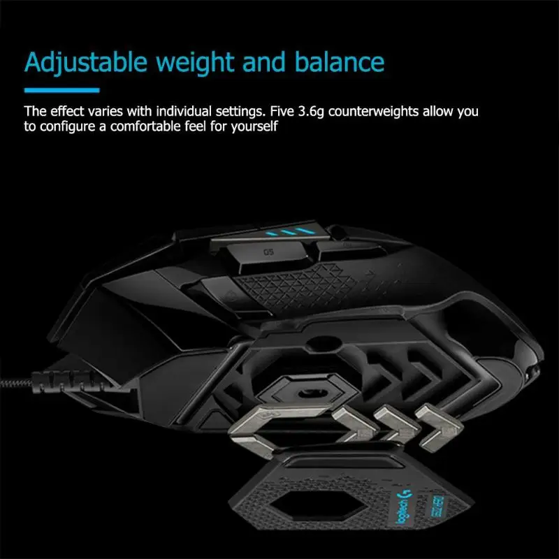 Logitech G502 100 16000DPI Hero 11 кнопок программируемая игровая мышь RGB с подсветкой 5 съемными