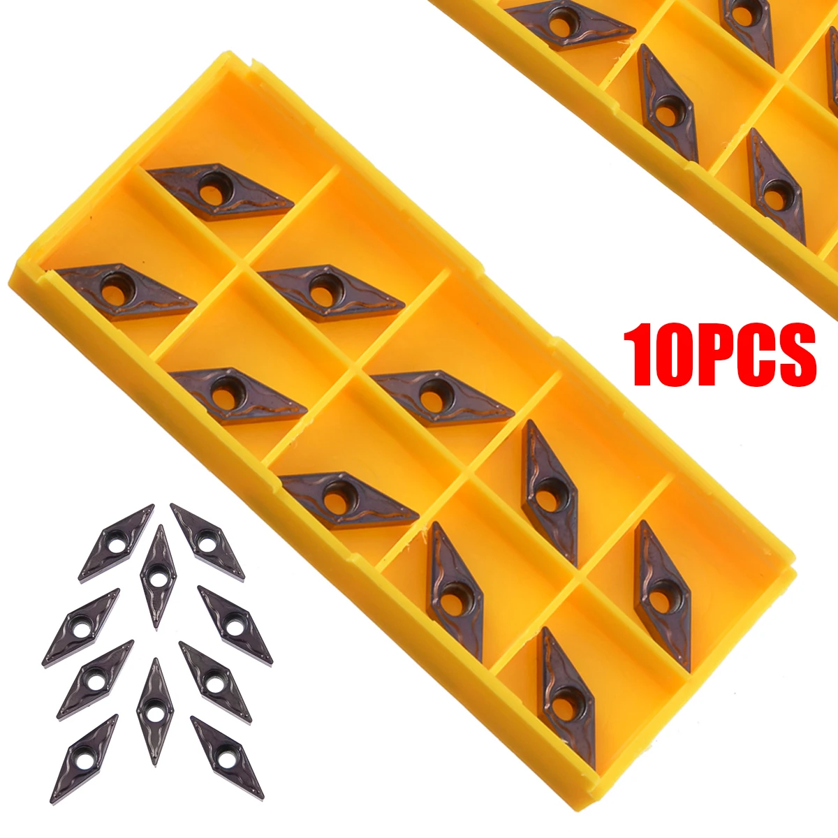 

10pcs/Box Durable Carbide Inserts VCMT221- VCMT110304 VP15TF Blades CNC Lathe Turning Cutters for Processing Manufacturing