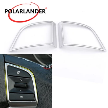 

Interior Mouldings 2Pcs Car Steering Wheel Decorative cover Trim For Hyundai Tucson 3th 2015 2016 LHD ABS Accessories