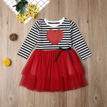 

Toddler Kids Baby Girl Clothes Valentine Day Love Party Pageant Tulle Dress Clothes