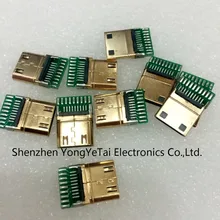 MINI HDMI 19P с печатной платой сварочный Тип C штекер mini HDMI 19+ 1