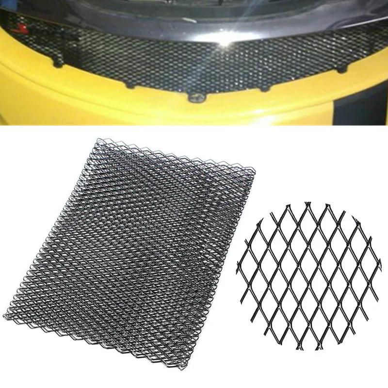 

100cm x 33cm Universal Black /Silver Aluminium Racing Grille Mesh Vent Car Tuning Grill Durable Soft Car Grille Net