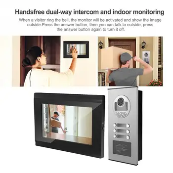 

7inches Wifi Video Intercom Doorbell Door Phone RFID Camera 3 Apartment 100-240V 2019 New