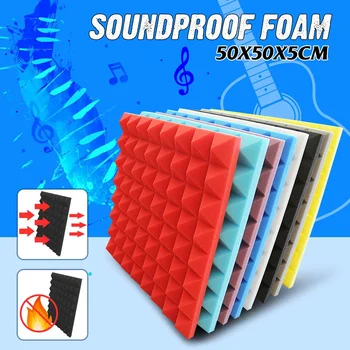 

500x500x50mm Soundproofing Foam Studio Acoustic Foam Soundproof Absorption Treatment Panel Tile Wedge Sponge Foam For Drum Room