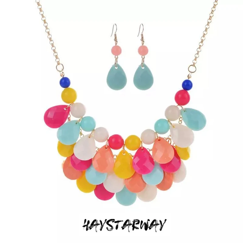 

HayStarWay Girl Women Female Birthday Gift Pendant Jewelry Star Wedding Necklace Suit Fashion Water Drop Beach Customs