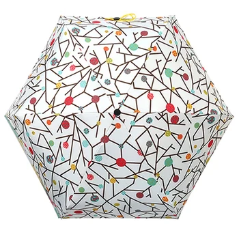 

Pocket Mini Umbrella Flat Head Portable Umbrella Uv Umbrella Windproof And Durable 5 Fold Umbrella Color Ball Printing