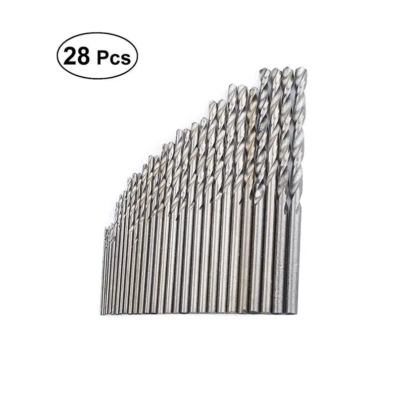 

28 Pcs Twist Drill Bit Precision Coated HSS High Speed Steel Drill Set for Steel Plastic Metal Copper Aluminum Wood