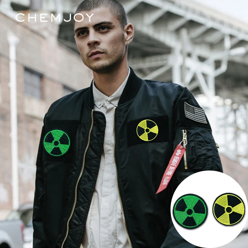 Радиационный знак Вышивка Железная На Патчи для одежды пришить Аппликация для одежды куртка наклейки эмблема на ткани для рюкзаков