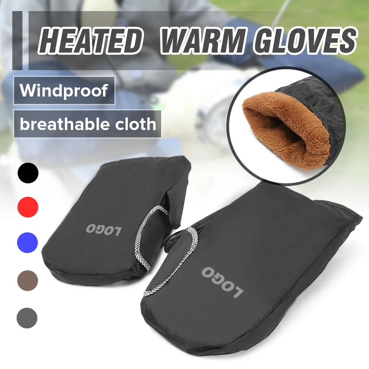 1 Pair 12V Motorcycle Winter Warm Heated Gloves E-bike Heat Glove Hand Muffs for 22mm 7/8inch Handlebar 1 Pair 12V Motorcycle Winter Warm Heated Gloves E-bike Heat Glove Hand Muffs for 22mm 7/8inch Handlebar