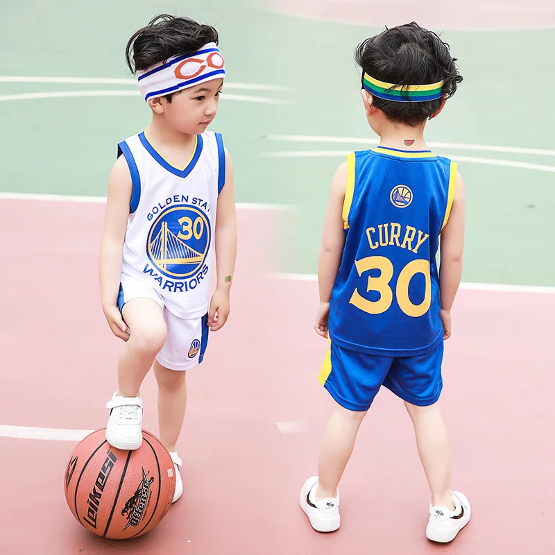 

Children Sports Suit Basketball Set Boys Kids 1-12 Year Twinset 30 Number Warrior Library In Athletic Wear