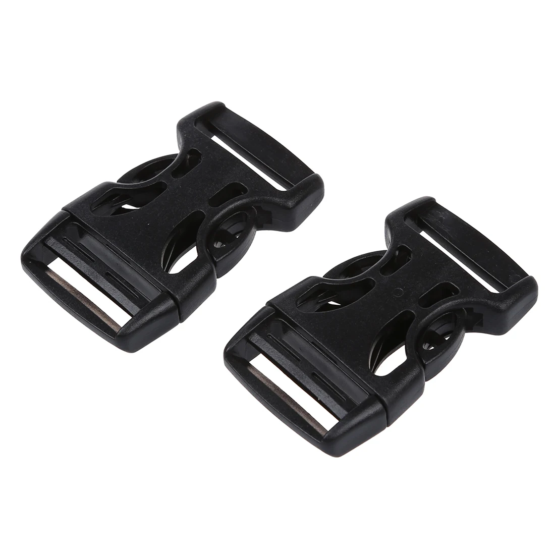 

1" Replacement Belt Connecting Black Plastic Quick Release Buckle 2 Pcs