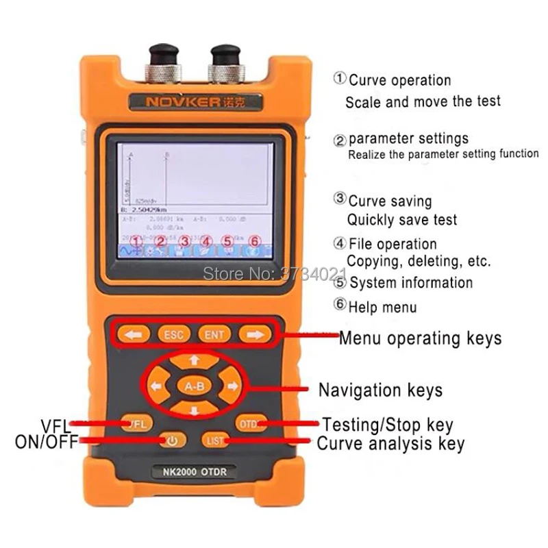 Портативный мини OTDR Ftth NK2000 1310/1550nm 30/28dB интегрированный VFL сенсорный Экран