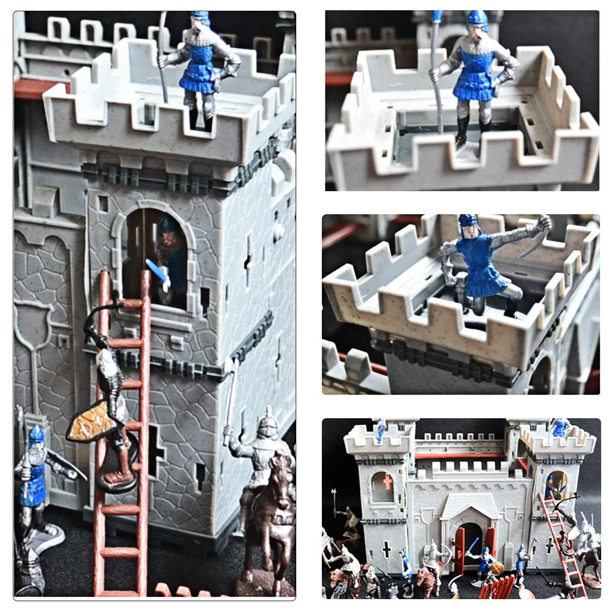  Mediaeval Castle Soldiers Model Assembled Building Block War Military s Plastics Figures Toy DIY To