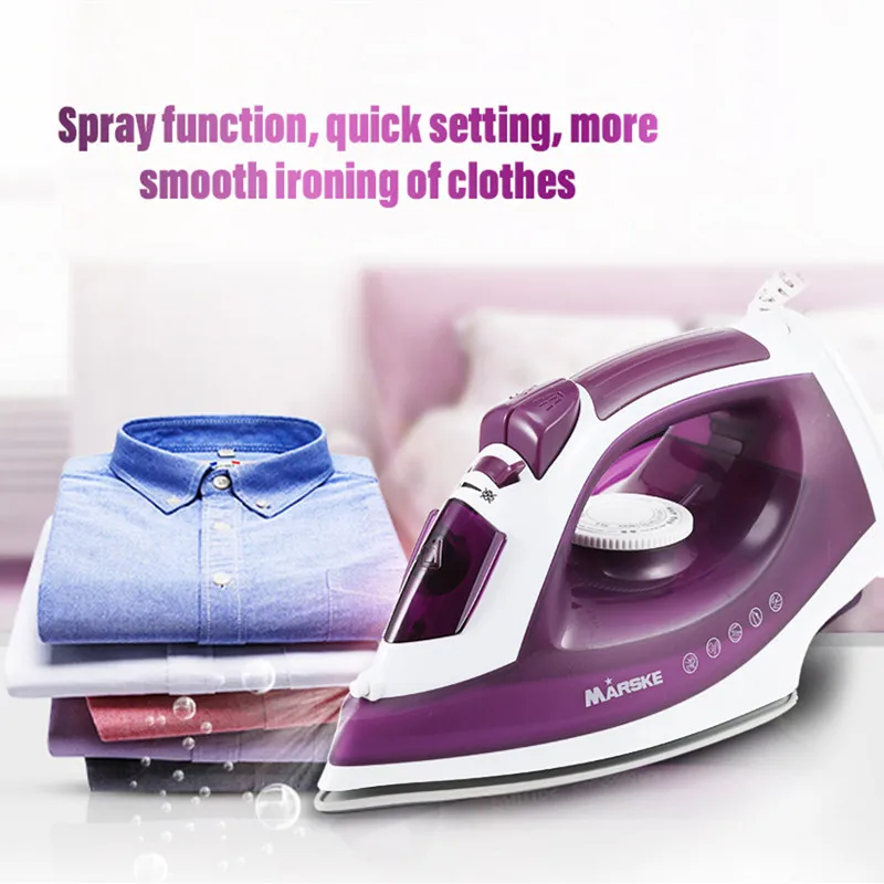 

MARSKE 1600W Handheld Electric Garment Steamer Steam Iron For Clothes Nonstick Soleplate 5 Level Adjustable Temperature Wet Dry