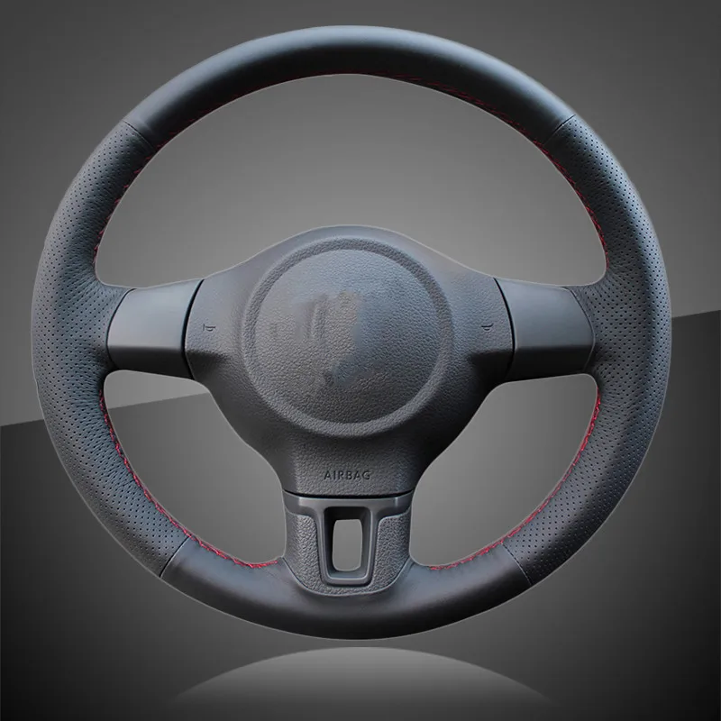 

Car Braid On The Steering Wheel Cover for Volkswagen VW Golf 6 Mk6 VW Polo MK5 2010-2013Q without Original Leather Wheel Covers