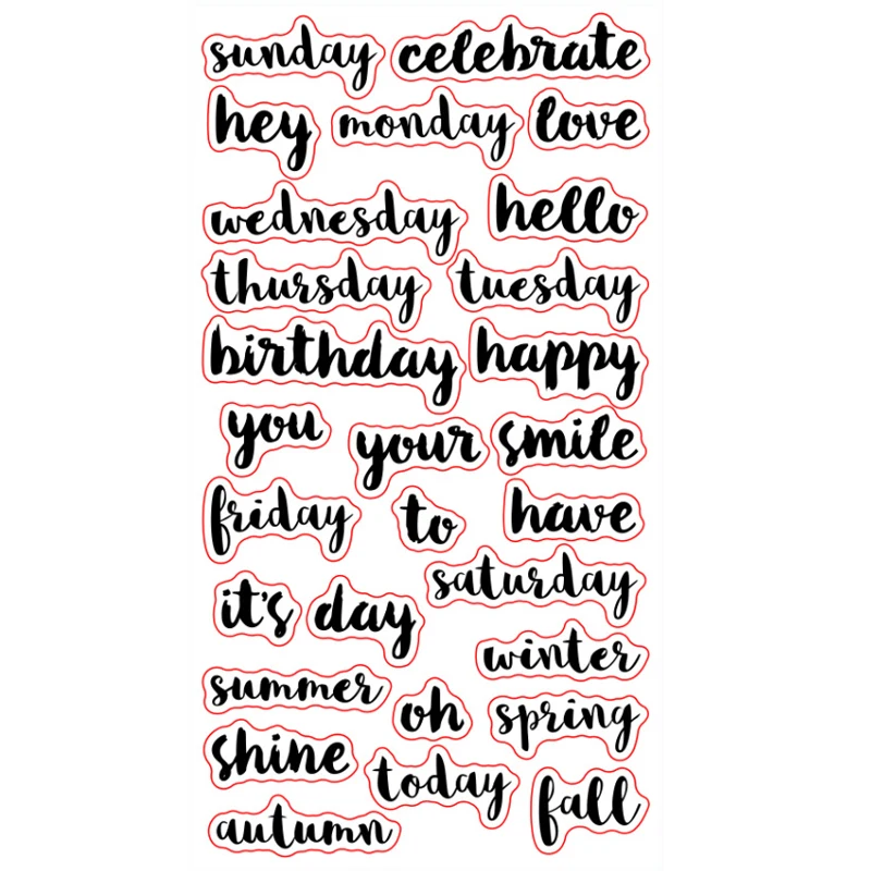 

English Transparent Clear Silicone Stamp/Seal for DIY scrapbooking/photo album Decorative clear stamp