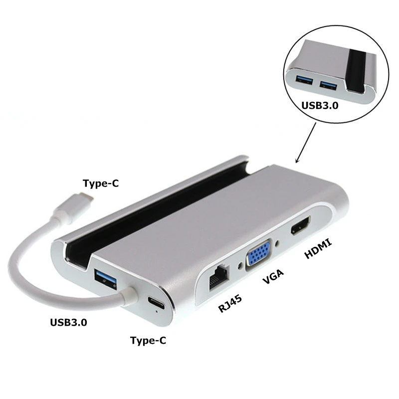 Rankman Type-C to RJ45 Ethernet HDMI VGA Adapter USB3.0 USB-C PD Charging Hub Converter for TV MacBook Galaxy S8 Huawei P20 Rankman Type-C to RJ45 Ethernet HDMI VGA Adapter USB3.0 USB-C PD Charging Hub Converter for TV MacBook Galaxy S8 Huawei P20