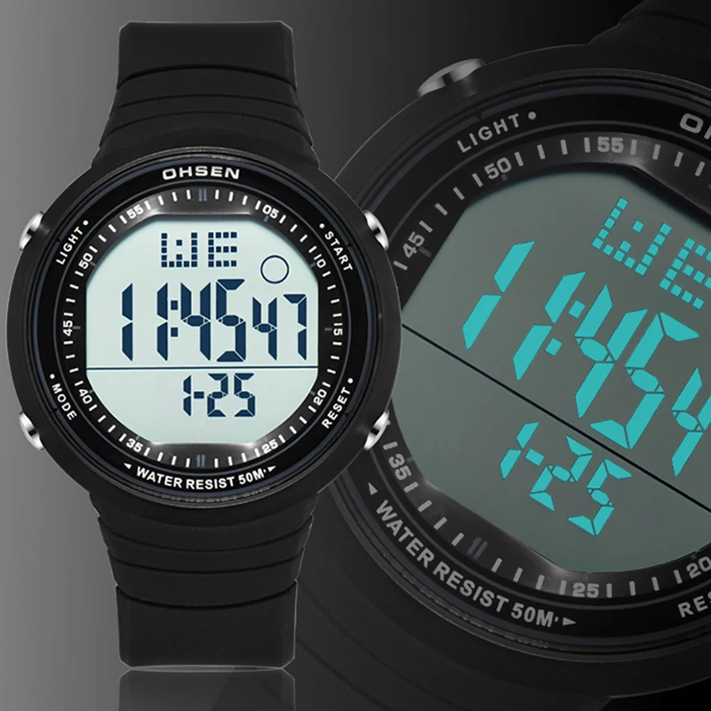 

Men Women Digital Sport Watch Waterproof LED Digital Quartz Military Army Navy Wristwatch Relogio Masculino Male Children Clock