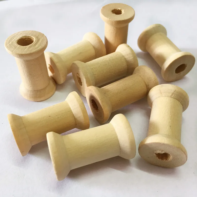 

original wood is restored Wooden Spool for Thread String Rolling Wire Bobbin DIY Needlework Patchwork Sewing Tools