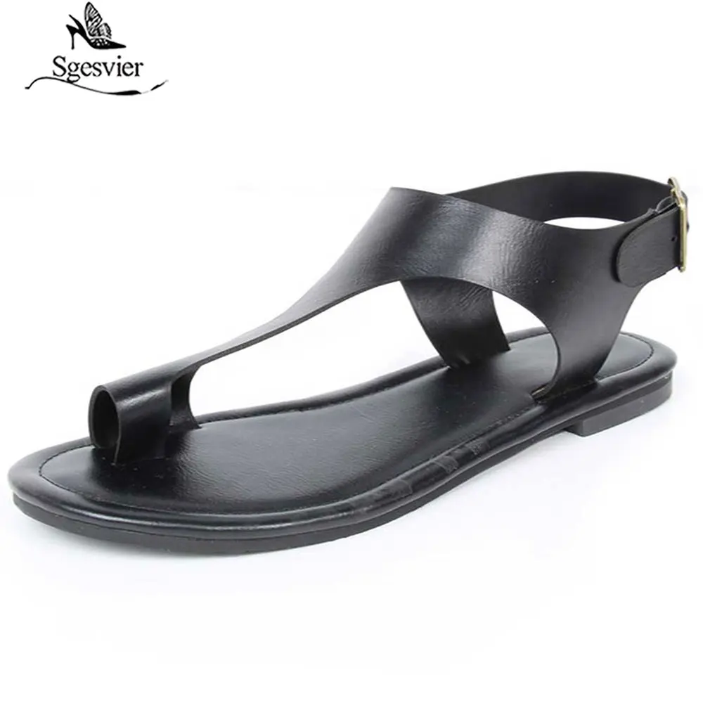

Sgesvier 2019 drop shipping size 52 gladiator sandals women flip flops buckle flat sandals comfortable rome casual shoes woman