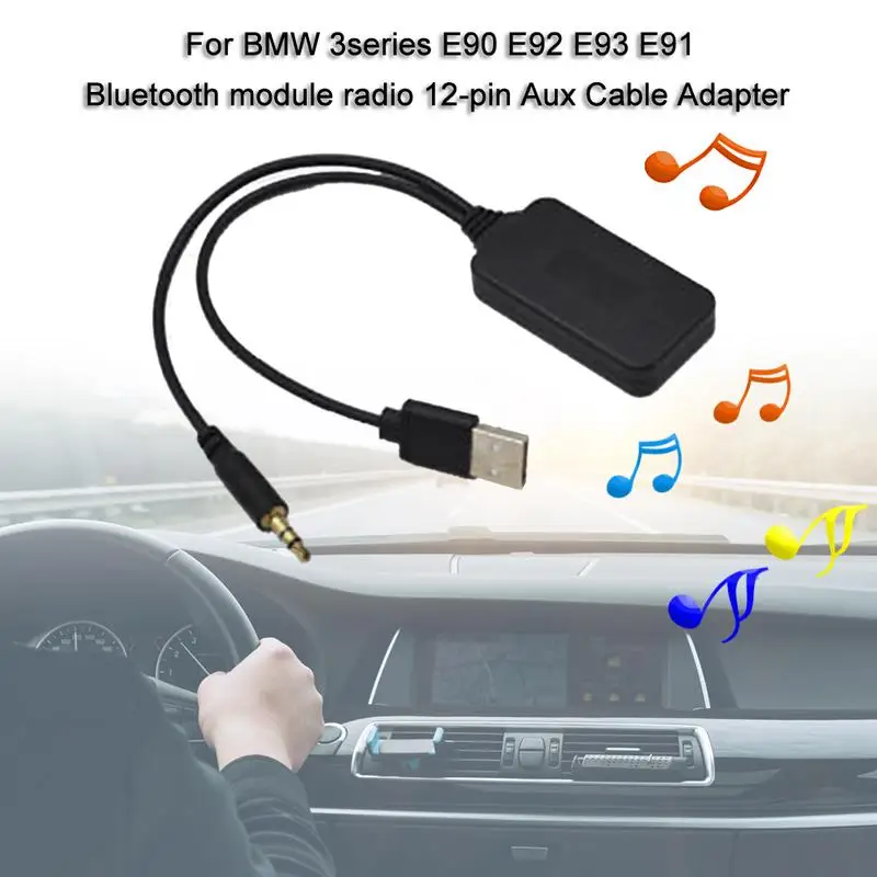 Для BMW E90 E91 E92 E93 12 V Bluetooth модульный переходник Беспроводной Радио Стерео AUX-IN Aux usb-адаптер, кабель 3,5 мм разъем