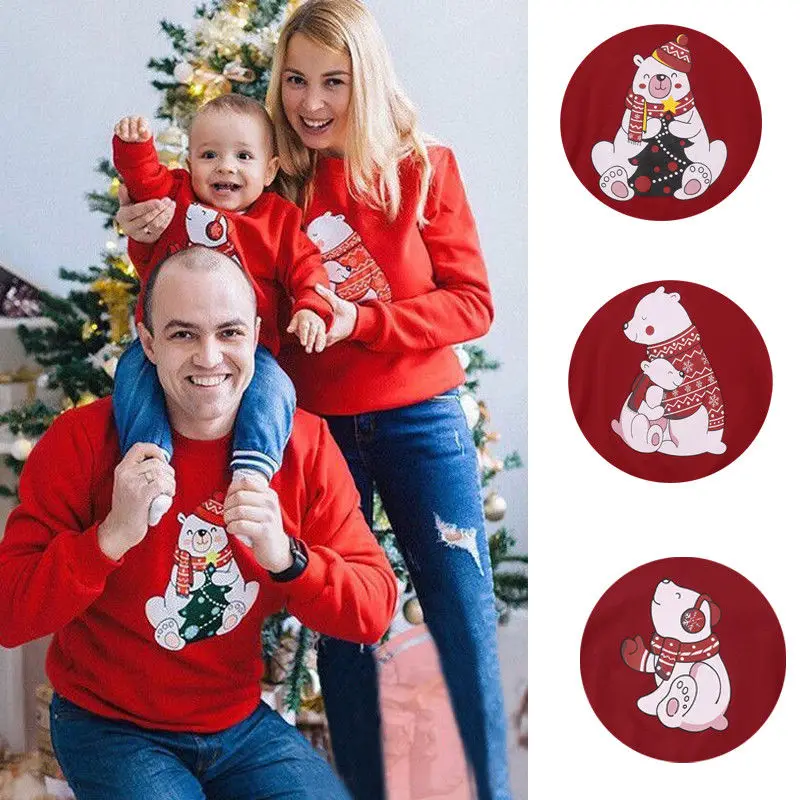 

Cute Christmas Xmas Family Matching Clothes Top Nightwear Sleepwear Pajamas New Dad Mom Kid Cartoon T shirts
