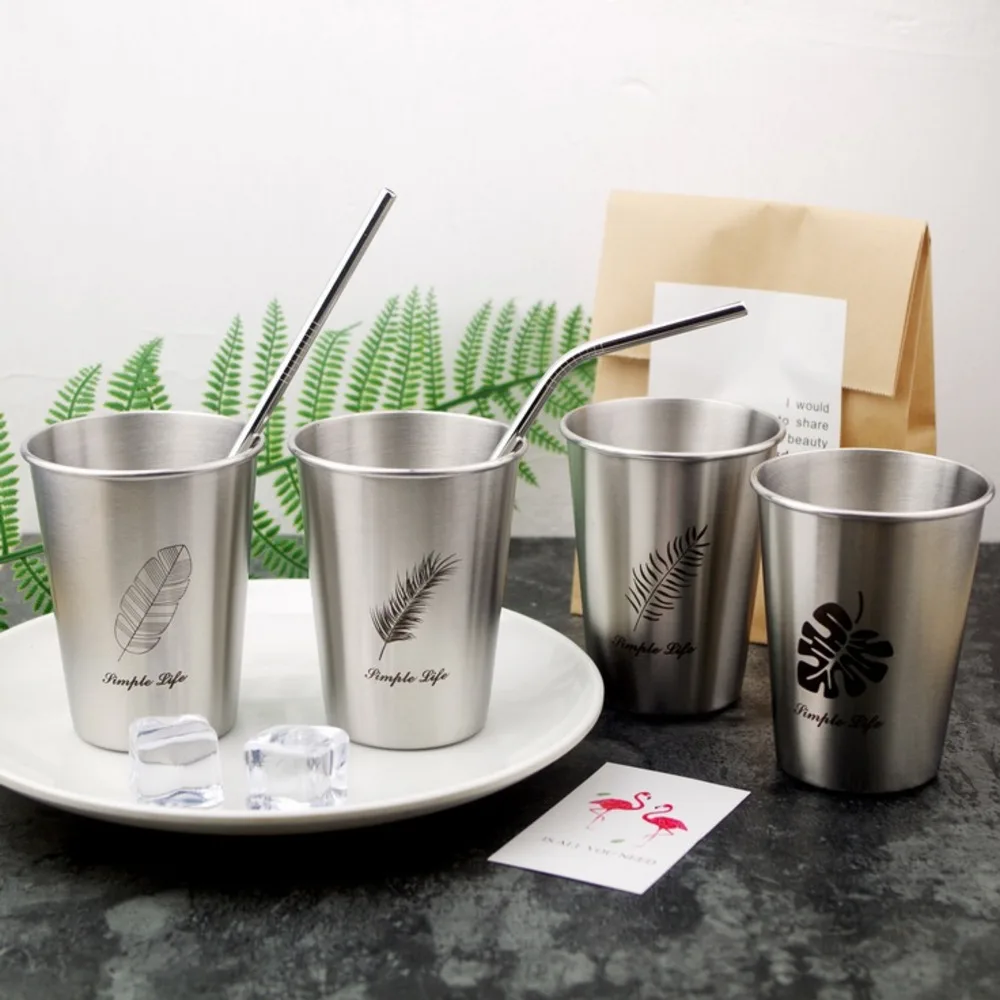 

Ins Concise Tropic Wind Stainless Steel Metal Cold Cup Coffee Cup Beer Lovers Cup Toothbrush Gargle Readily Cup
