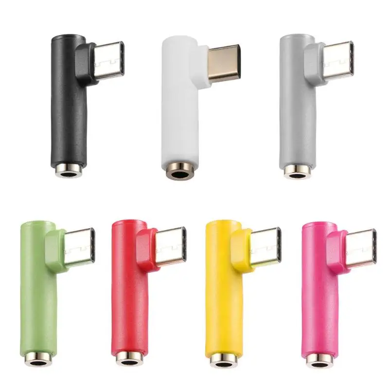 

High Quality USB-C Earphone Adapter 90 Degree Type-C Male to 3.5mm Female Headset AUX Audio Cable Converter Connector New