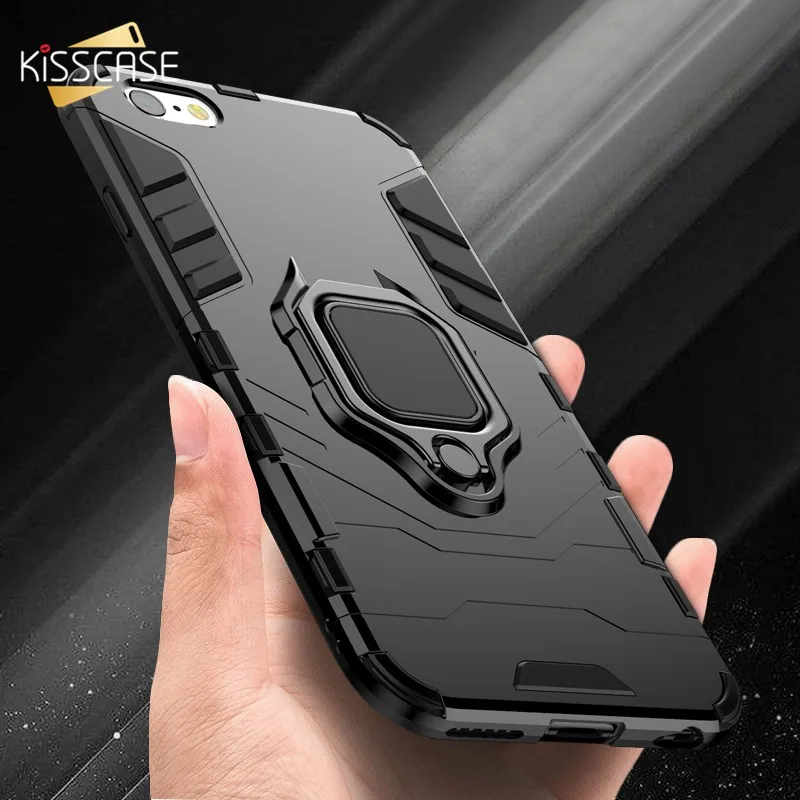 KISSCASE Holder Stand Case For Redmi Note 4 4X 6 Pro Magnetic Suction Bracket Finger Ring TPU + PC Cover Xiaomi 8 8SE 5X |