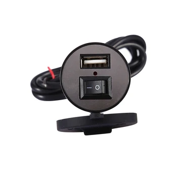 

100% Brand New Motorcycle USB Mobile Phone GPS Power Charger Adapter with Switch Waterproof Universal 12V Power Converter