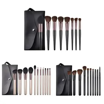 

New 8/10/11Pcs Makeup Brushes Set Cosmetics Foundation Powder Eyeshadow Blush Lipstick Brushes With PU Leather Bag Dropship