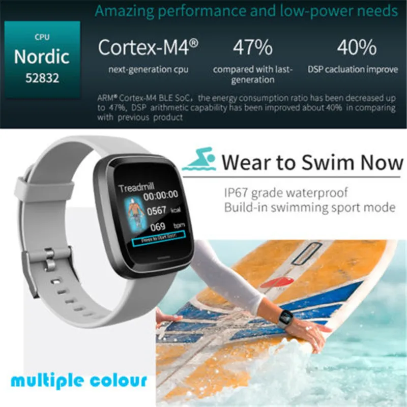 

Waterproof Smart Watch Heart Rate Monitor Bracelet Wristband for iOS Android
