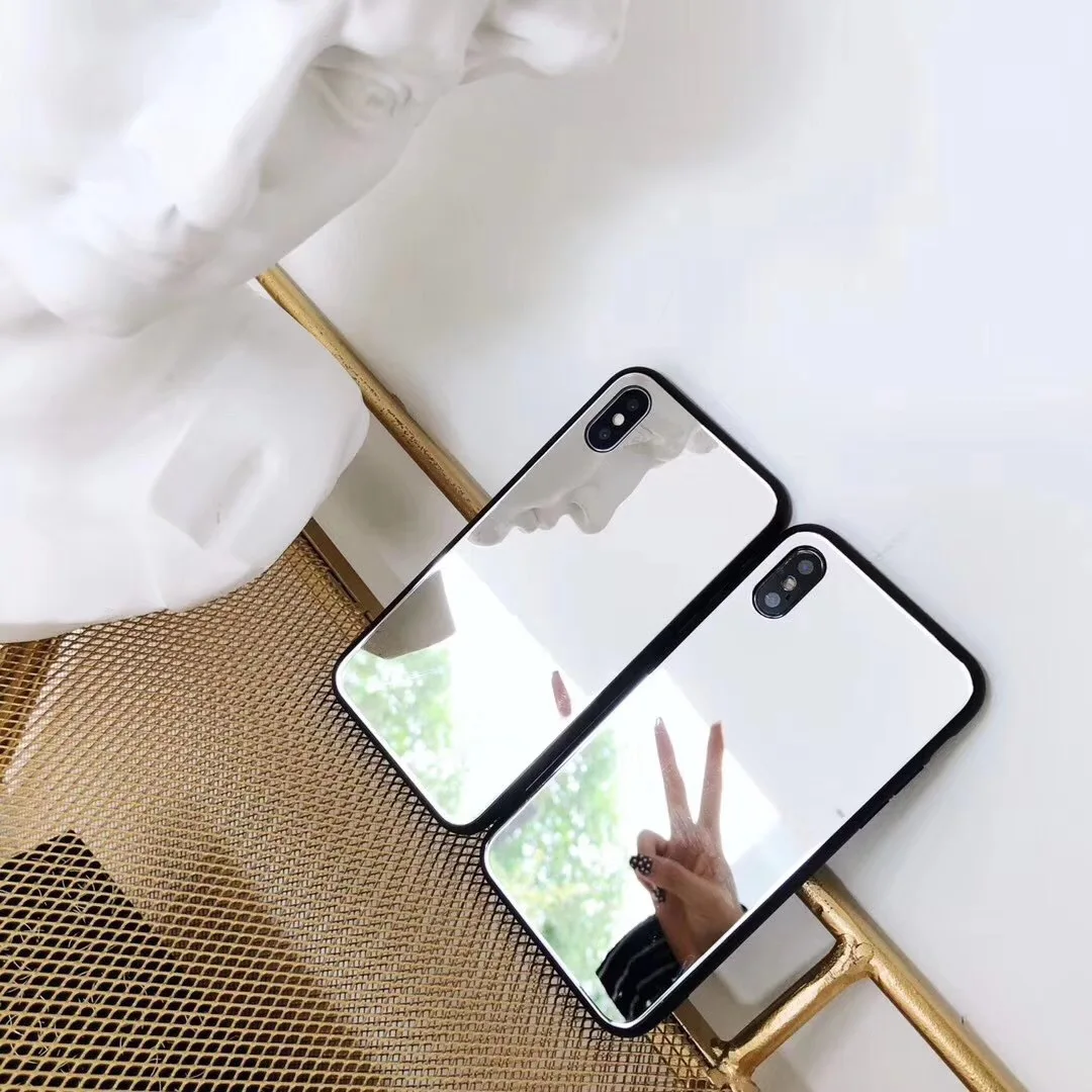 Luxury Tempered Clear Mirror Glass Phone Cases for iPhone 6s 7P 8P X XS XR Full Protection Explosion-proof toughened Cover | Мобильные