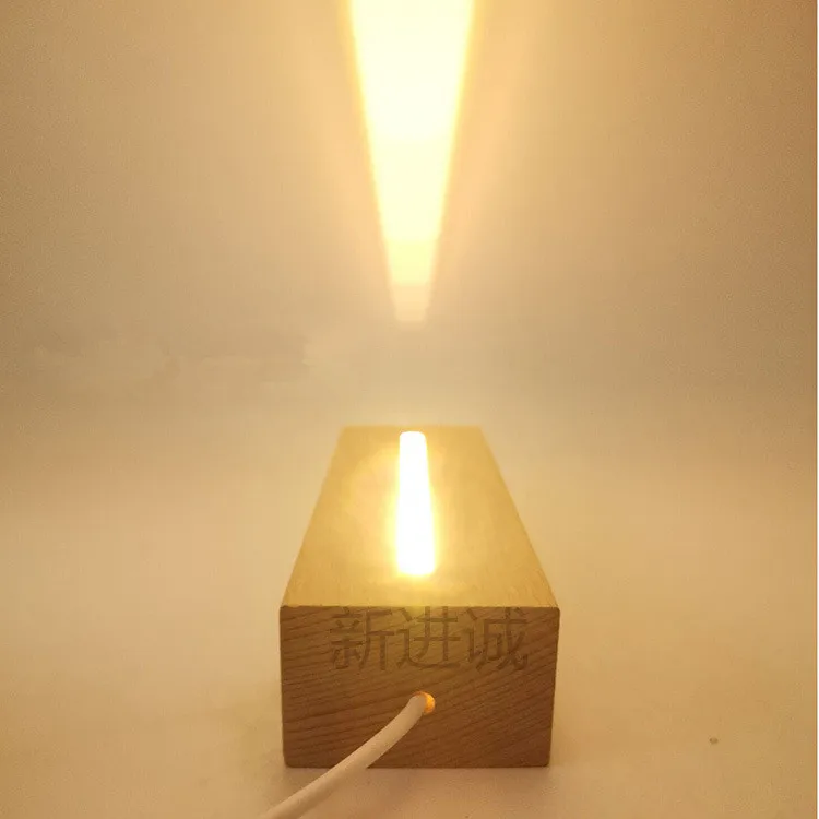  Wooden Led lamp base USB Cable switch Modern Night Light Acrylic 3D Led night lamp Assembled Base - 33004380007