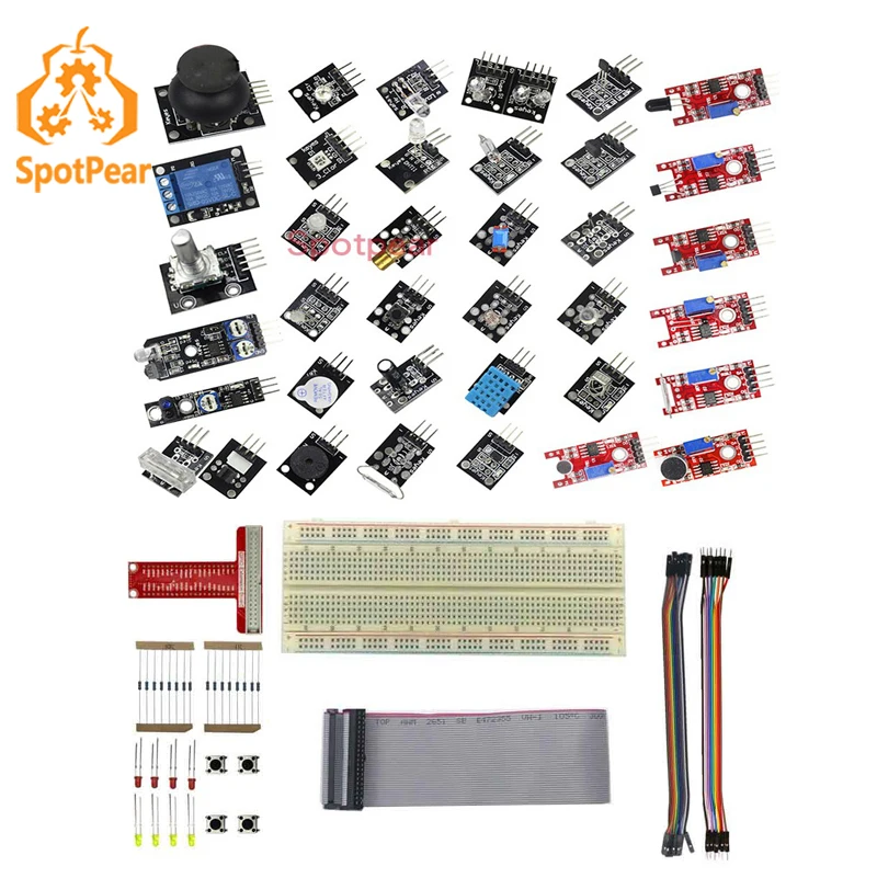 

Raspberry Pi 3 Model B+ /4B 37 IN 1 Sensors Kit with big breadboard Starter Kit