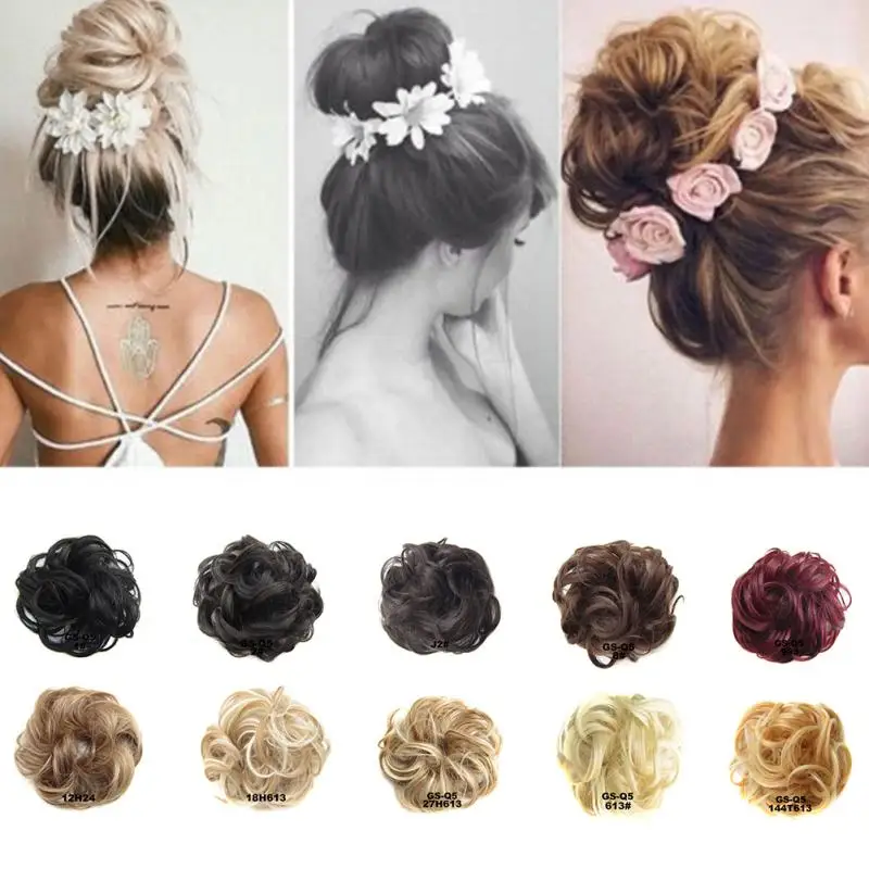 Download Hairpiece Accessories Hairpiece Hair Bun Curly Messy Bun ...