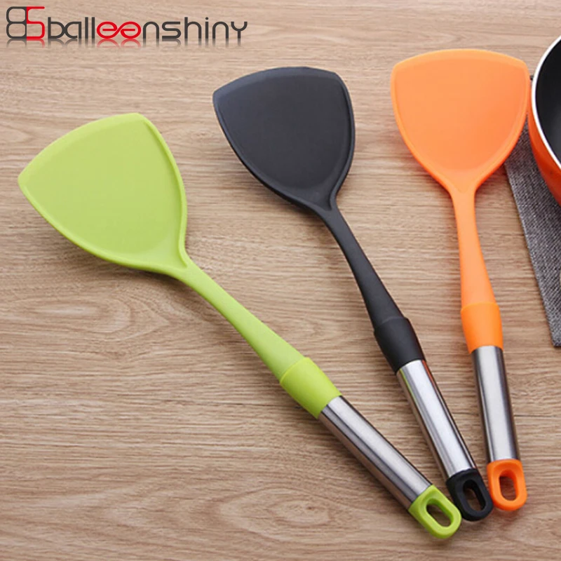

BalleenShiny Nylon Cooking Turners Heat-resistance Non-stick Pan Spatula Stir-fry Kitchen Utensil Home Egg Fish Cooked Gadgets