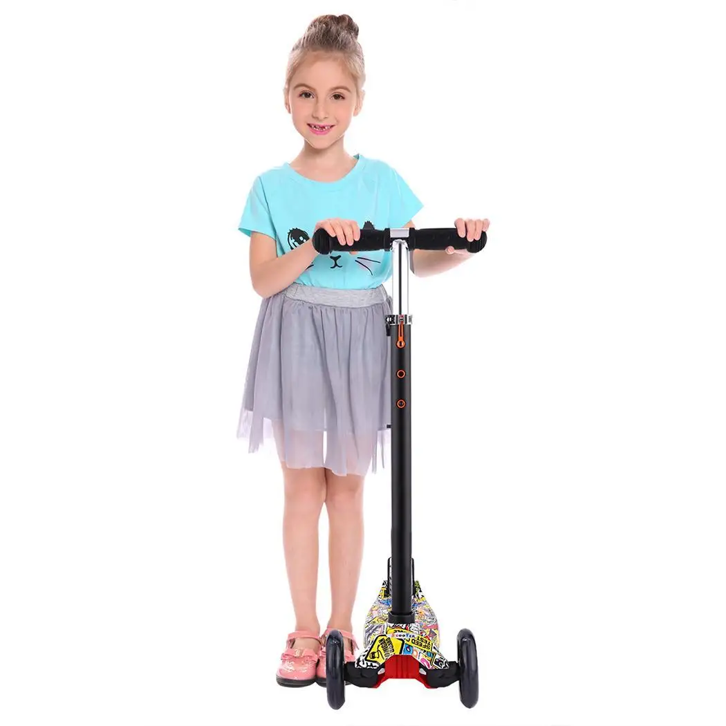 ANCHEER Children Scooter PU Flashing 3 Wheel Kids Scooter Adjustable Height Outdoor Skateboard Patinete Gift for Children Kids