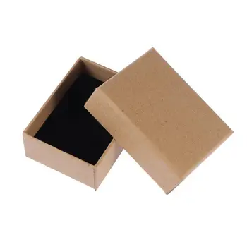 

10PCS Jewelry Boxes Thick Display Square Kraft Paper Cardboard Wedding Party Gift Rings Necklace Earrings Boxes Cases