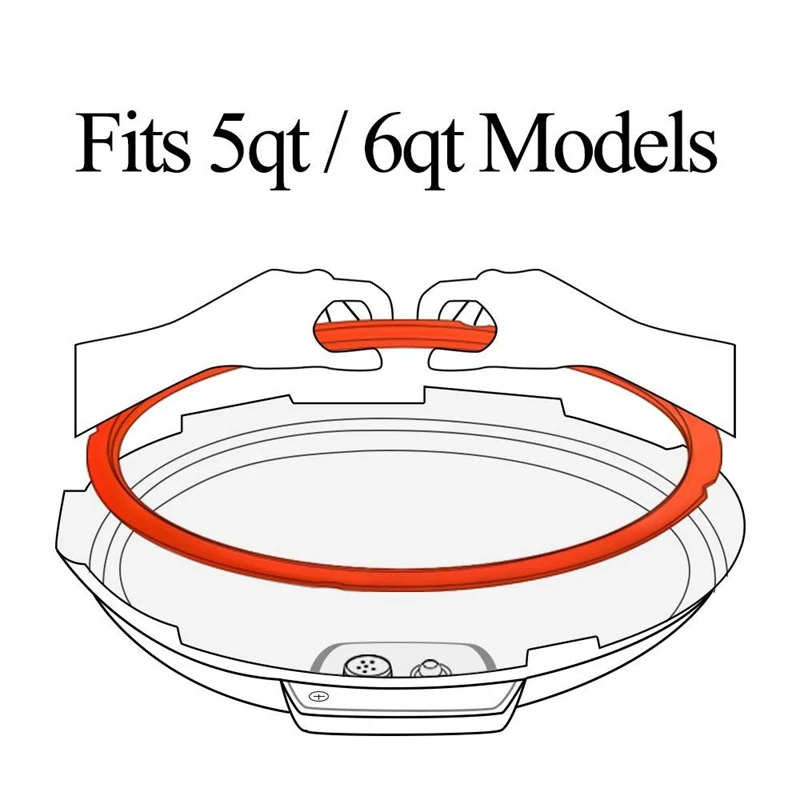Силиконовое уплотнительное кольцо для скороварки, аксессуары для кастрюль, подходит для 5 или 6 моделей кварта, синий, красный и общий прозрачный белый