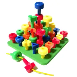 30 шт. строительные блоки распознавание колышки Детские игрушка montessori цвет соответствия игры глаз-координация рук для детей Детский подарок