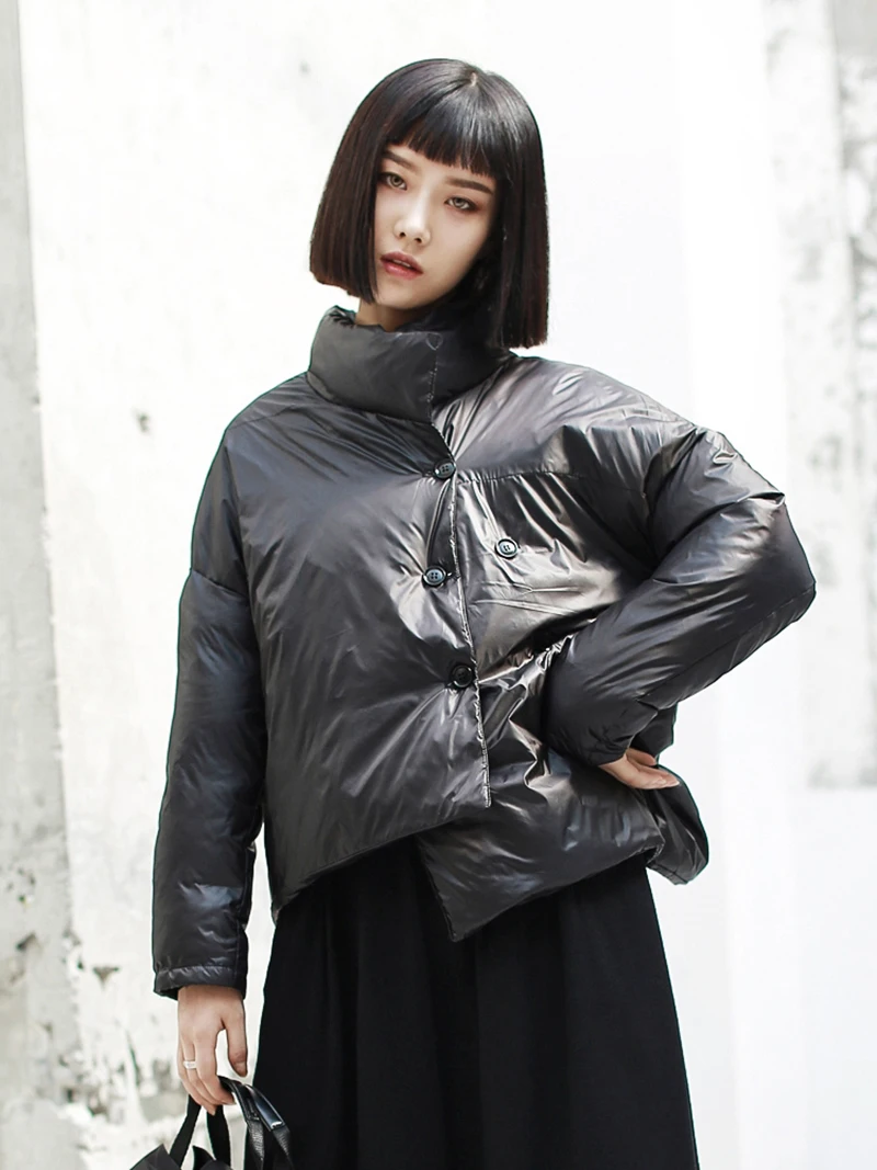 Irrégulière Le Jk137 eam Dos Longues Noir Black Col Vers Printemps Bas Manches 2019 Veste Nouveau Chaud Mode Manteau Montant De Marée Point À Femmes qBqZvx