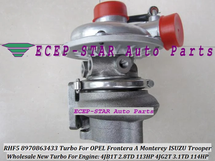 RHF5 VICC 8970863433 Turbo Turbocharger For OPEL Frontera A Monterey ISUZU Trooper Engine 4JB1T 2.8TD 113HP 4JG2T 3.1TD 114HP (2)