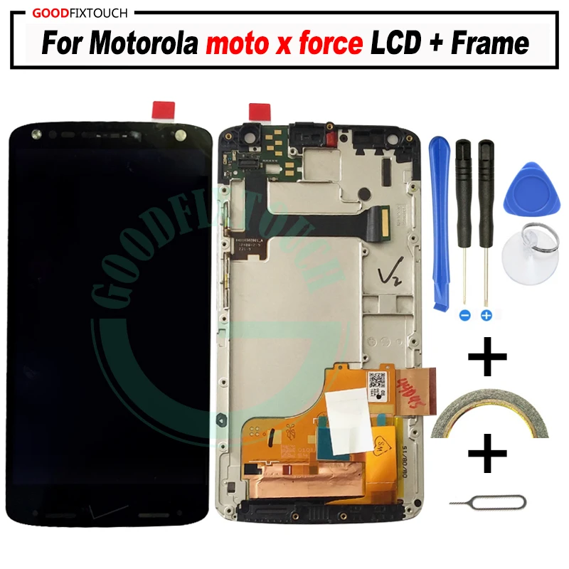

Tested ok For Motorola Moto X Force LCD Screen Diplay With Touch Screen Digitizer Panel Assembly With Frame for moto X Force lcd