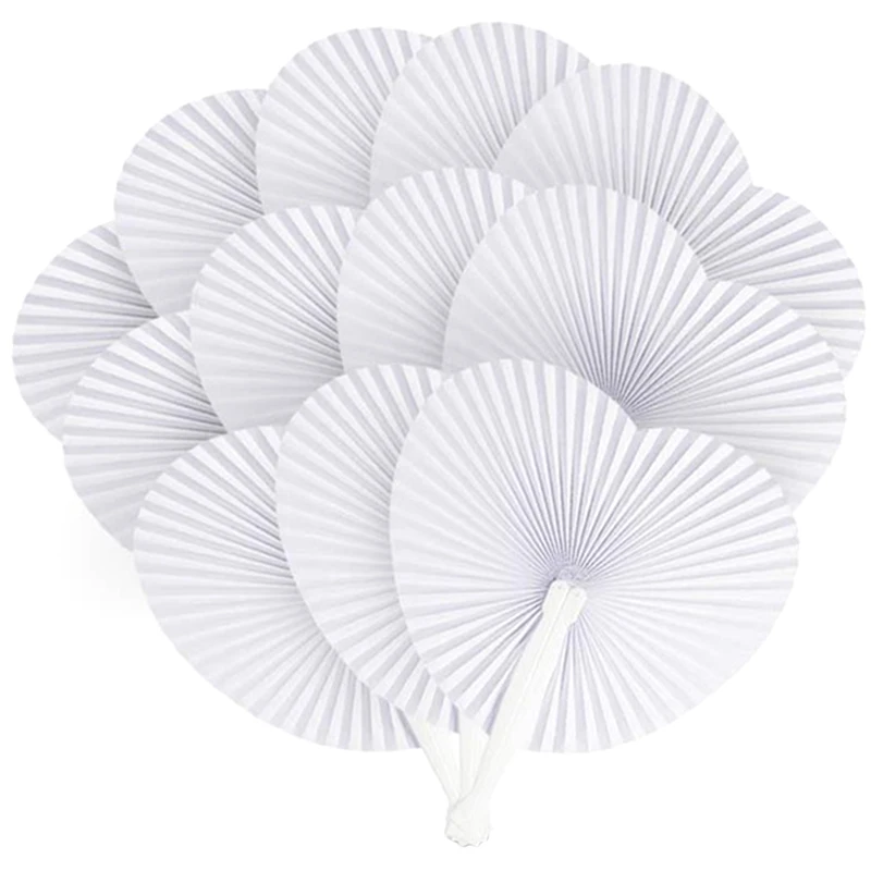 

24Pcs Fan Pocket Paper Round Heart Deco Decoration Wedding Party Gift for Guest Anniversary Birthday Diy Craft Hand Painted