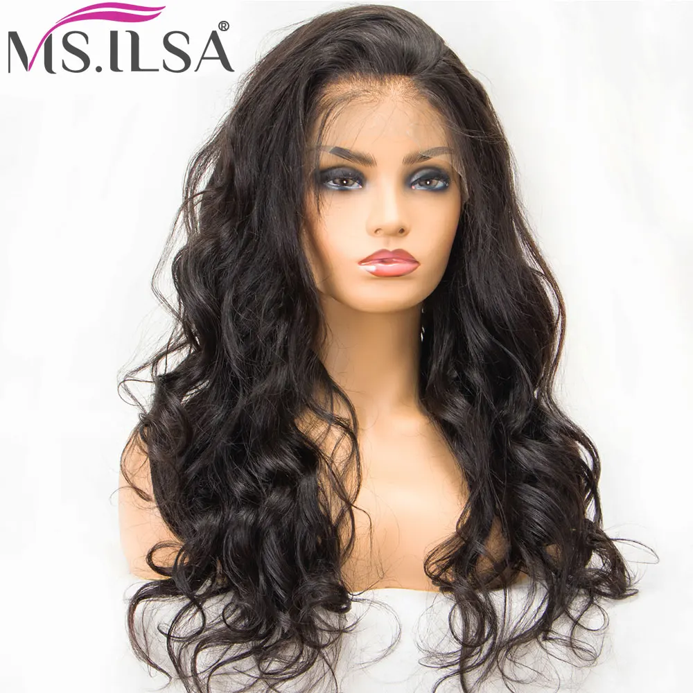 Body Wave Lace Front Human Hair Wigs For Women Natural Wave Brazilian 4 Inch Remy Lace Wig with Pre Plucked Baby Hair MS.ILSA