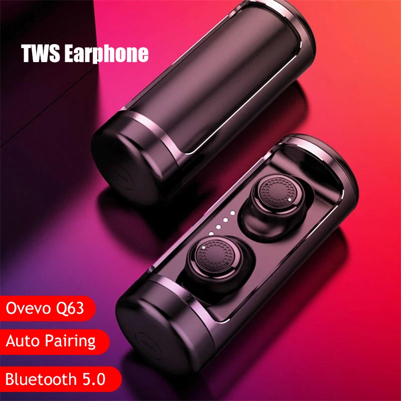 Ovevo Q63 Hifi TWS беспроводные наушники Bluetooth 5,0 IPX5 водонепроницаемые наушники 3D стерео гарнитуры двойной микрофон зарядный чехол