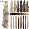 SNOILITE Synthetic Claw on Ponytail hair extension fake ponytail hairpiece for women black brown tail hair extension hair 1