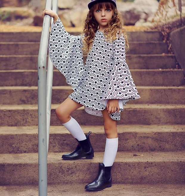 

Toddler Baby Girls Dress Long Sleeve Bell Sleeve Winter Autumn Tunic Top